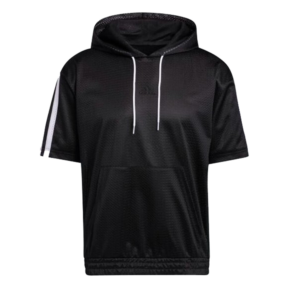 Adidas Mens Summer Legend Short Sleeve Hoodie in Black