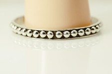 925 Sterling Silver Beaded Style Cuff Bracelet 27 Grams BR5231 