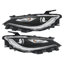 Right+Left For 2015-2017 Chrysler 200 Halogen Chrome Trim Headlight w/ LED DRL