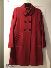 Woman Red Wool Coat Uk 14