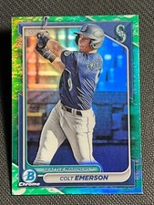 2024 Bowman Chrome GREEN LUNAR REFRACTOR Colt Emerson, item 1