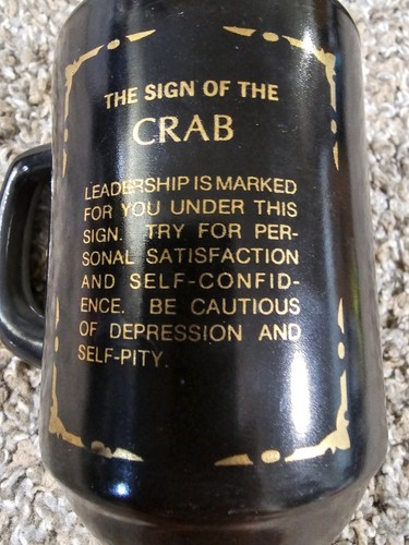 Vintage Feuerkönig Anker Hocken Krebs Becher Sternzeichen Krabbe Tasse HERGESTELLT IN DEN USA - Bild 3 von 6