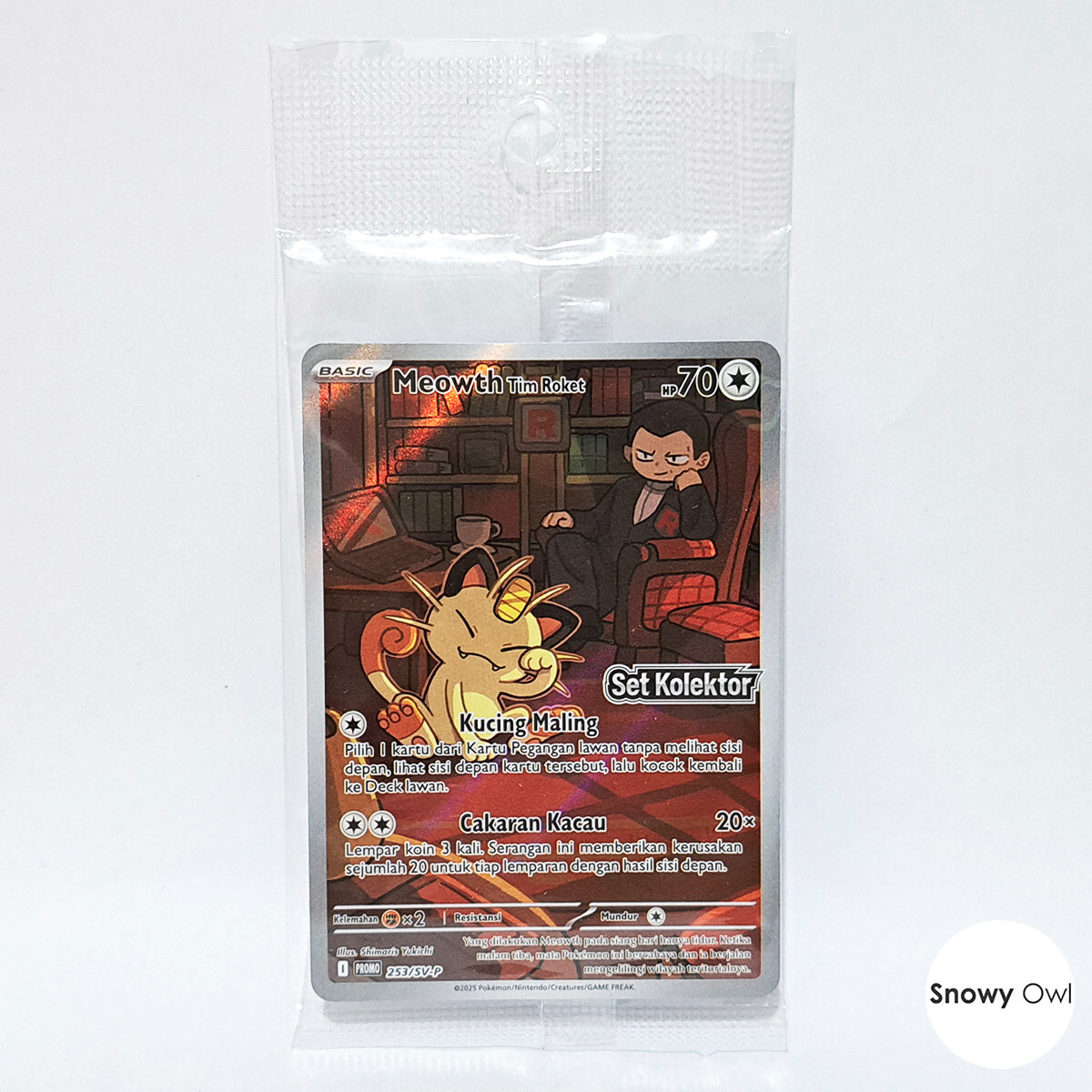 Meowth Tim Roket 253/SV-P Promo Set Kolektor Glory Team Rocket
