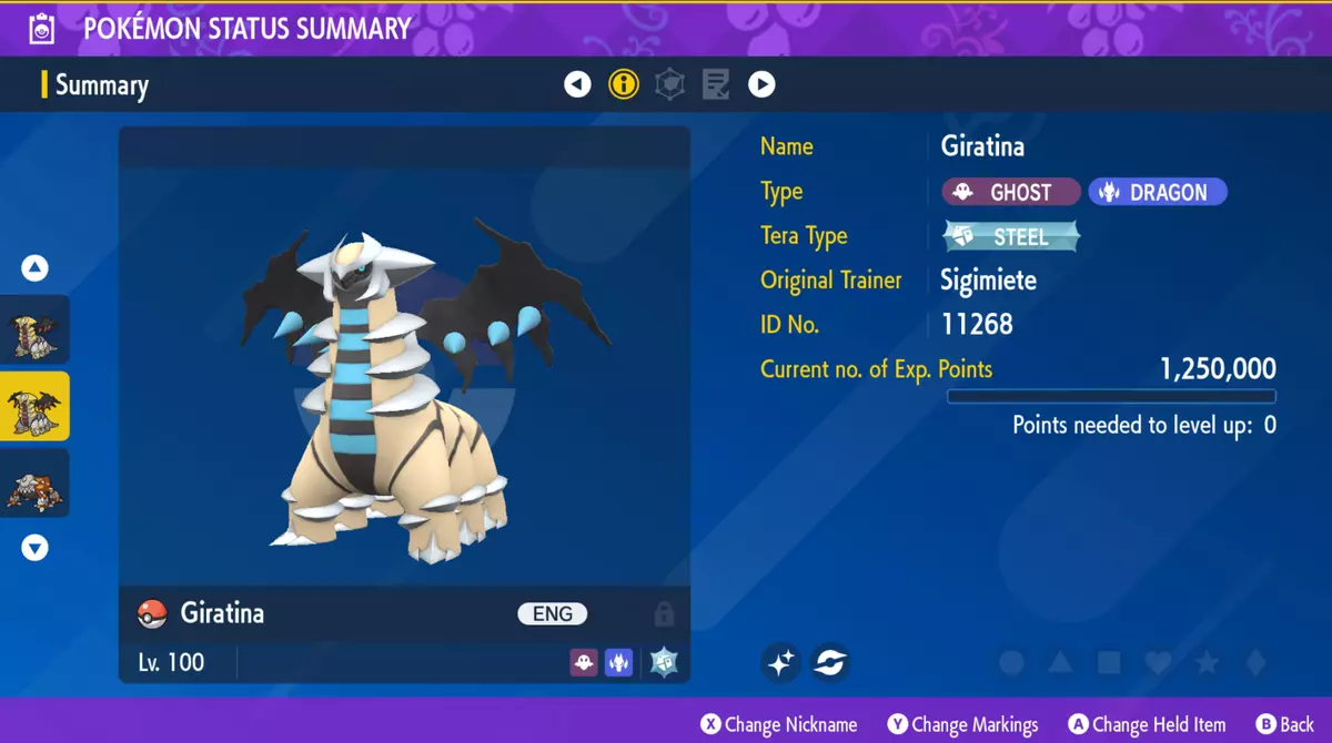 ✨ 6IV SHINY GIRATINA ✨ POKEMON SCARLET AND VIOLET EV'D OR NON-SHINY