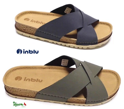 OFFERTA INBLU pantofole ciabatte uomo sottopiedeSOFT incrociate estive TEVERE