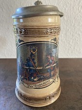 ORIGINAL WALOCEL Bierkrug Bierseidel DER TAPEZIERER Motiv Zinndeckel ZERTIFIKAT