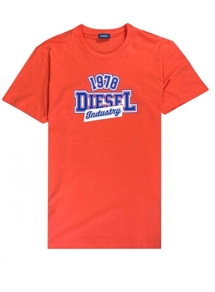 Diesel Mens T Diegos T Shirt 1978 Print Orange | eBay
