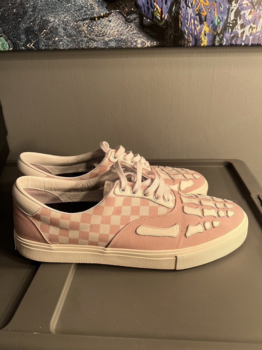AMIRI　スクエアトゥ　ブーツ　43 Amiri checkered skeleton toe lace up sneakers -Pink -Size 44 US11