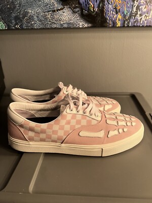 Amiri checkered skeleton toe lace up sneakers -Pink -Size 44 US11