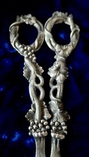 VTG SCISSORS SILVER PLATE LOVELY DETAILED ORNATE GRAPE LEAF/VINE MOTIF NO MARKS