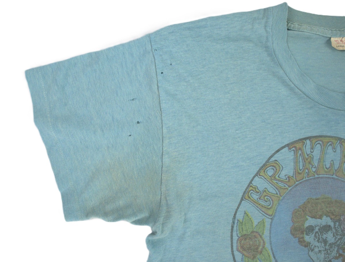 Vintage 1970s HANES USA Large 50/50 Blue GRATEFUL DEAD Stanley
