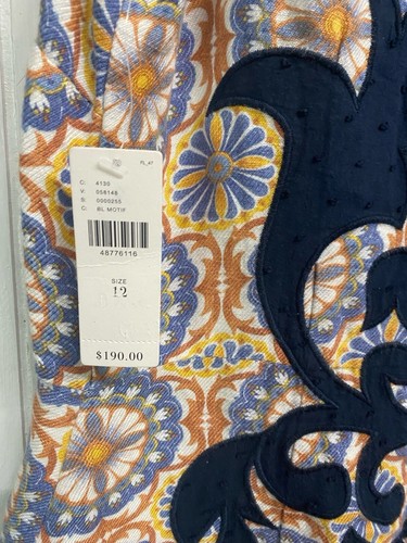 Anthropologie Vanessa Virginia Shift Dress Womens 12 Blue Owen Embroidered Multi - Picture 6 of 6
