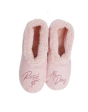 NEW Slippers, Ros  All Day, Small 5/6 Pink Faceplant Dreams Footsies, Wine lover