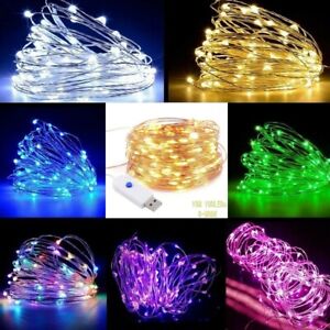 10M-1M Copper Wire LED String Fairy Lights Battery Operated 8 Modes Curtain Lamp