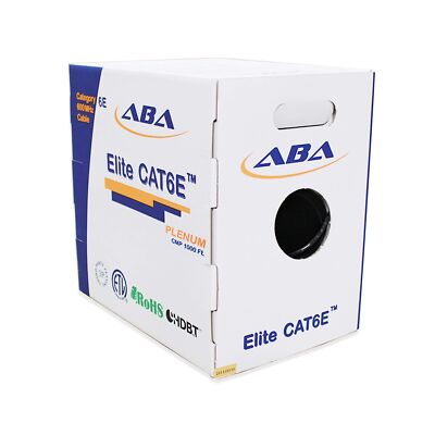 Cat6 Plenum CMP (Cat6e), Ethernet Cable 1000ft, 23AWG UTP, 600MHz, Solid Bare...