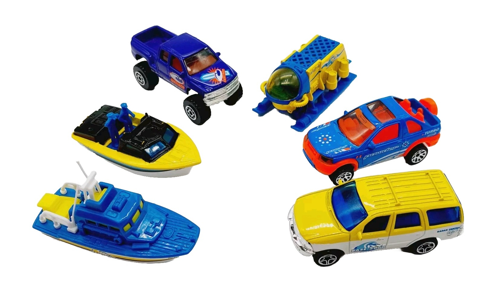 Mattel Matchbox Base Submersible Boats Trucks Lot Of 6