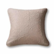 DaDa Bedding Elegant Cotton Tan Taupe Matelassé Throw Euro Pillow Sham 26” x 26”