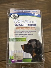Four Paws Walk-About Quick-Fit Dog Muzzle L-Size NEW Large Breed Black