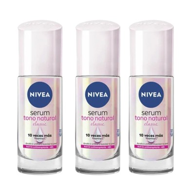 Nivea Deodorant Serum Tono Natural Roll On 3 pack importado de Mexico