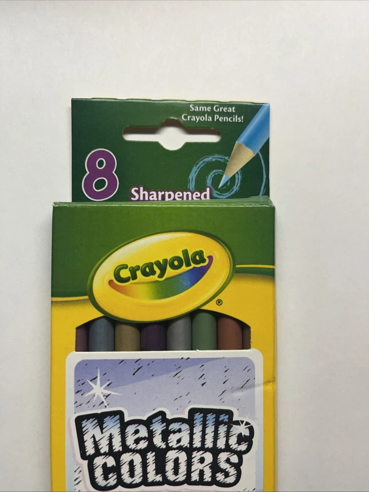 Nuevo en Caja Lápices de Colores Metálicos Crayola Juego de 8 Regreso al Cole Hecho en Brasil Foto 2 de 4