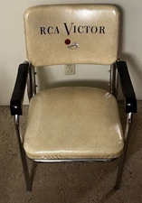 Vintage 1950's RCA Victor Chair TV Television Radio Phonograph Store Sign (READ)