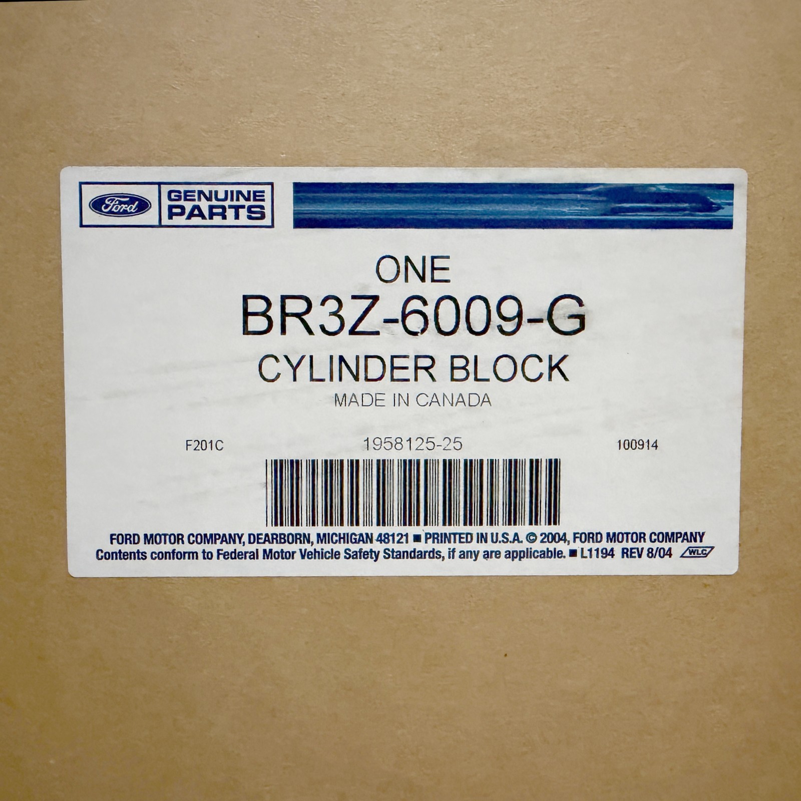 Bloque corto para Ford Mustang F-150 2011-2014 (N/P BR3Z-6009-G)