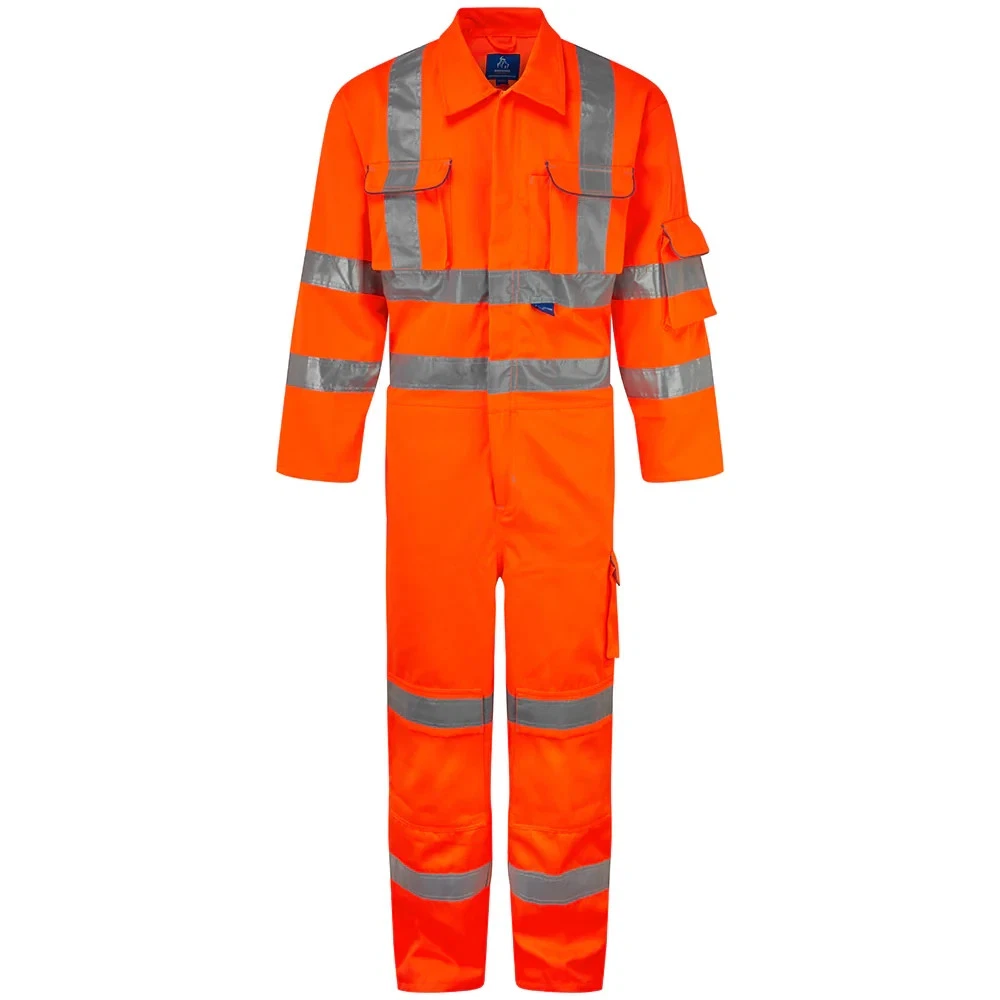 Bodyguard Polycotton Multi-Pocket Cargo Orange Hi Vis Coverall - GN620 - XL Tall