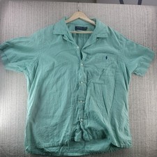 Polo Ralph Lauren Shirt Mens XL Green Classic Fit Short Sleeve Button Front