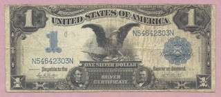 1899 $1 Black Eagle Silver Certificate One Dollar Fine True Auction No Reserve