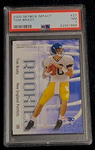 2000 Skybox Impact Tom Brady Rookie Card #27 Graded PSA 7 NM  RC NFL Patriots