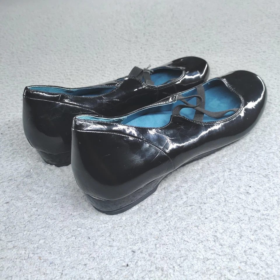Vionic Shoes Womens Size 10 Black Patent Mary Jane Flats Orthaheel Crisscross - Image 3 of 4