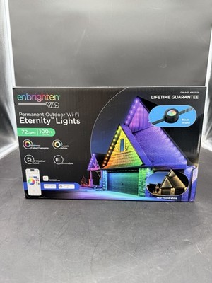 Enbrighten Eternity Permanent Outdoor Lights, 100ft, 72 RGBWIC LEDs, Black