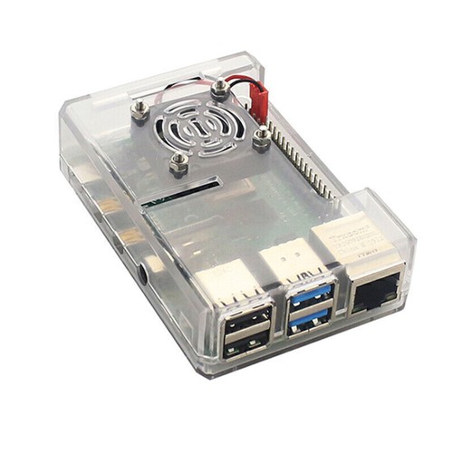 Fit For Raspberry Pi 4B Case Enclosure Box With Cooling Fan Aluminum Heat Sinks - Photo 2/11