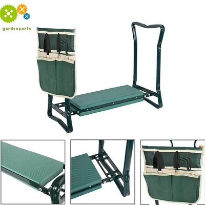 Kneeler Garden Kneeling Bench Stool Soft Cushion Seat Pad With Tool Pouch
