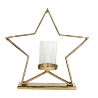 Deko Stern Mit Kerzenhalter Weihnachtsdeko Fensterbank Gold 47X46Cm