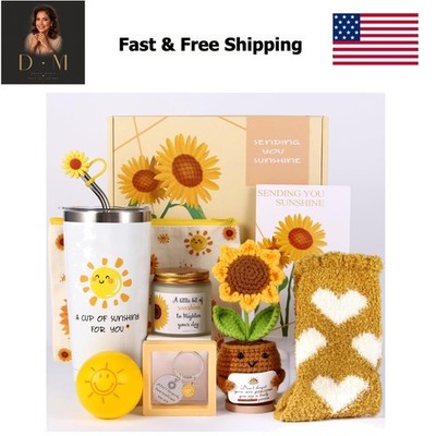 10Pcs Sunshine Gift for Women - Unique Care Package with Sunflower Gifts, Fri...