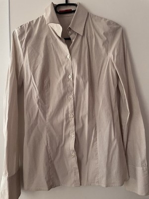 HUGO BOSS - Bluse - Damen - Langarm - Hell zart gestreift - Gr. 36