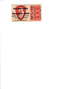  1973 Sept. 1 Football New York Giants vs. Philadelphia Eagles Jaycees ticket