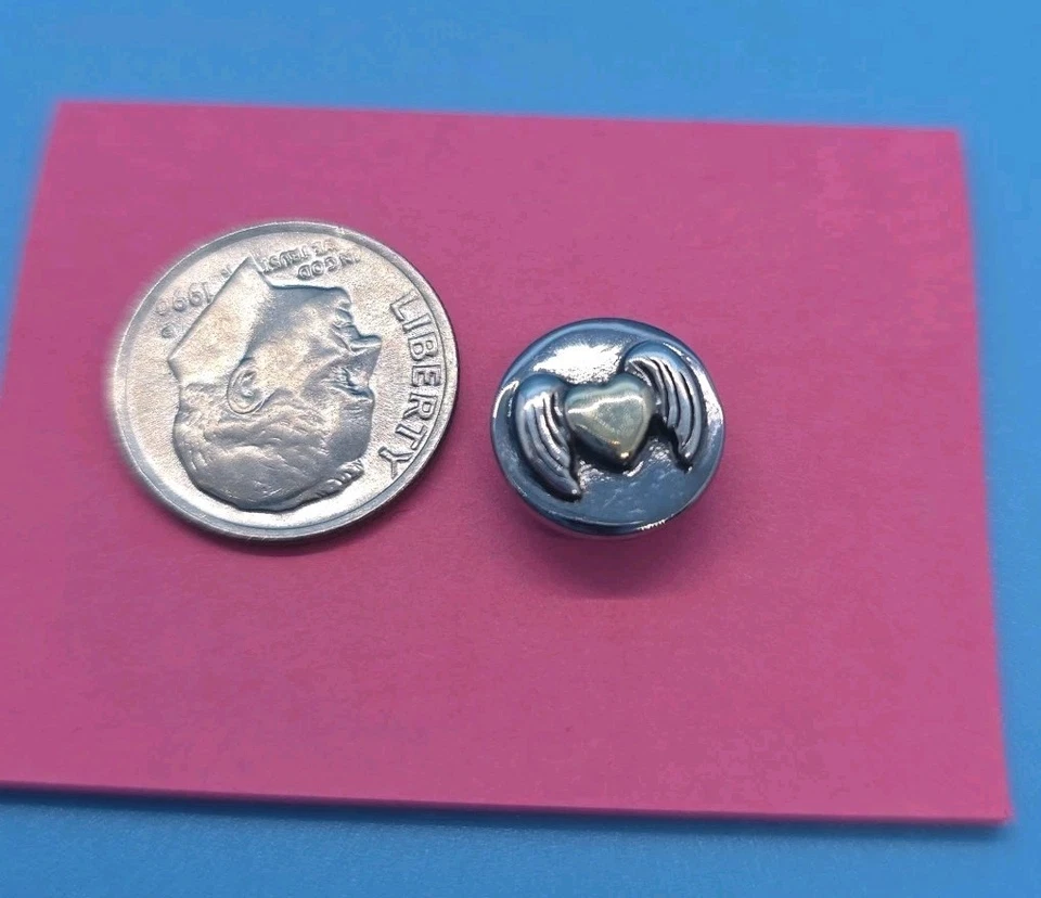 KAMELEON JEWELPOPS 金色心形和翅膀 黑色 RHODIUM 纯银 — 第 4/4 张图片