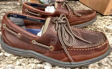 Men's Sperry Top-Sider Mako Brown Leather Boat Loafers Size 9 Style 0764027
