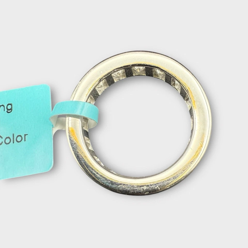 7号纯银公主切割莫桑石永恒戒指 — 第 4/4 张图片