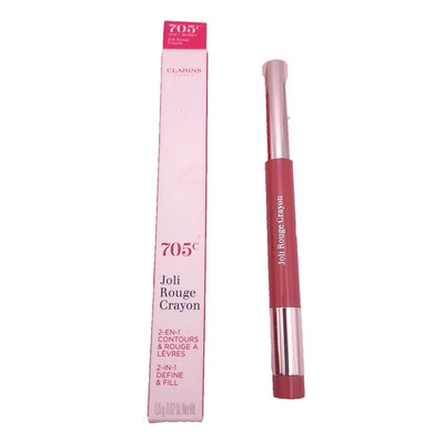 Clarins Joli Rouge Lip Crayon Pen 2 in 1 Define Fill 705C SOFT BERRY