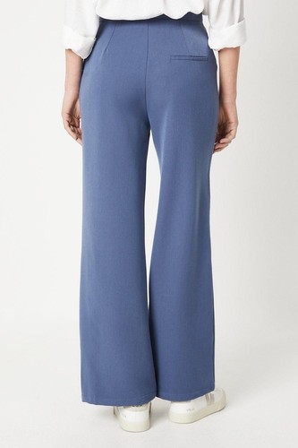 Dorothy Perkins Womens Dress Pants Blush Wide Leg Tailored Button Trousers - Picture 3 of 5