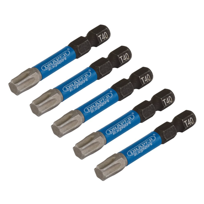 Draper TX-STAR Impact Screwdriver Bits T40x50MM 1/4"" Hex 05672