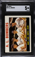 1964 Topps #331 A.L. Bombers (Maris / Cash / Mantle / Kaline) SGC 5