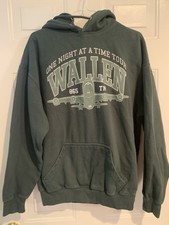 Morgan Wallen One Night At A Time Green Fleece Hoodie Pullover Size M