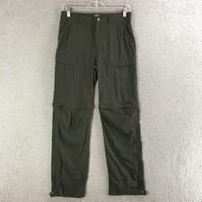 REI Co-op Convertible Cargo Pants Youth Large 14-16 Hiking Zip Off Nylon Green