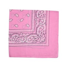 22 Inch Cotton Paisley Bandana Light Pink