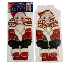 Vintage Paper Magic Group Christmas Glitter Critters Hanging Tissue Santa Set 2