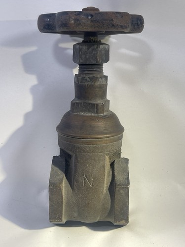 Antique Brass Bronze Gate Valve Industrial Steam Era Heavy Cast Decor